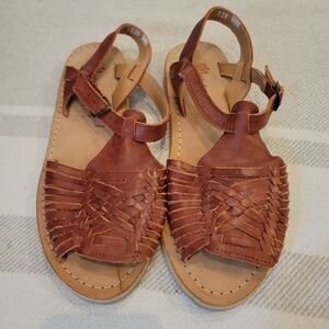 Macarena Collection H uaraches Woven Leather Sandals Size 8
